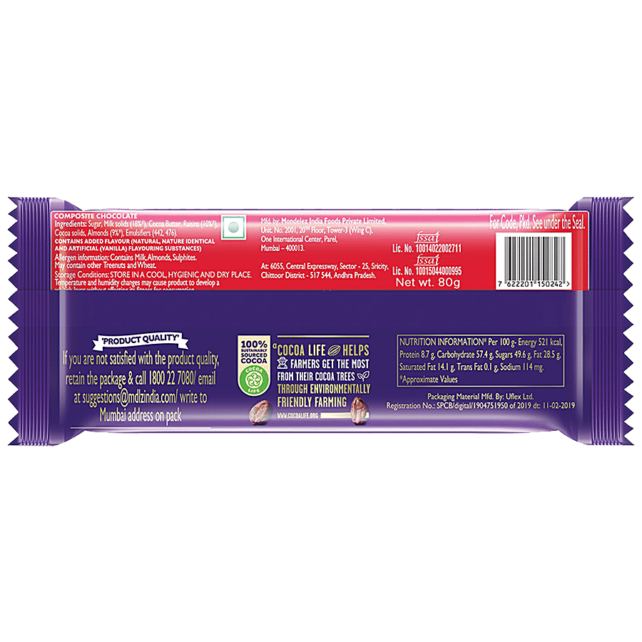dairy milk fruit and nut