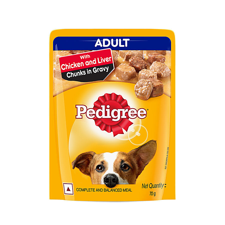PEDIGREE ADULT CHICKEN AND LIVER GRAVY 70G
